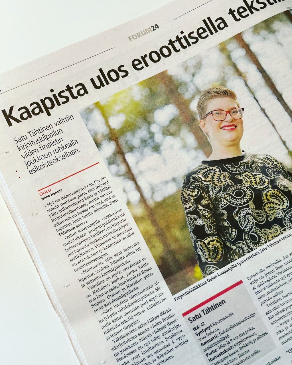 Forum24: Kaapista ulos eroottisella tekstillä